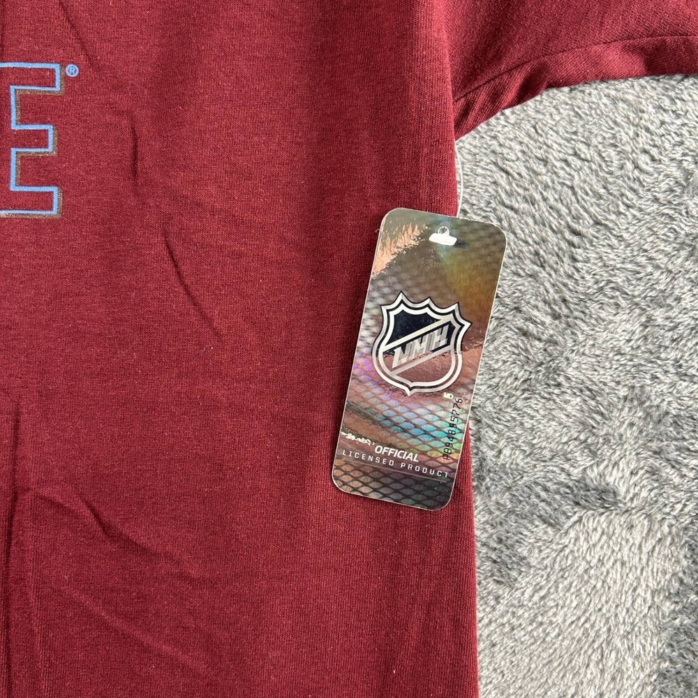 Colorado Avalanche Hockey NHL Mens XL T-Shirt Burgundy Short Sleeve Cotton - Picture 2 of 10